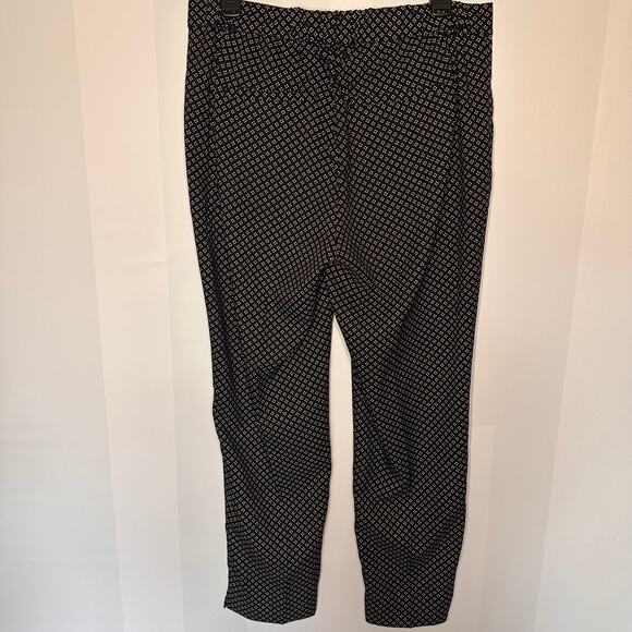 Banana Republic Black Geometric Print Hayden Dress Ankle Pant Size 8 - Picture 4 of 6